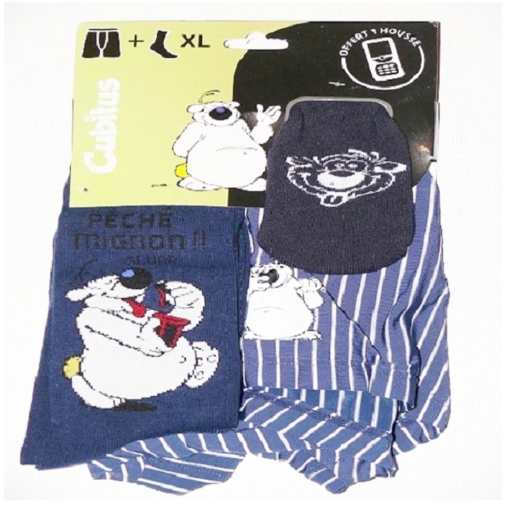 Coffret boxer Cubitus & chaussettes & chaussette portable offert