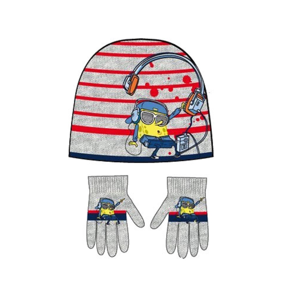 Bonnet et gants Bob L' ponge