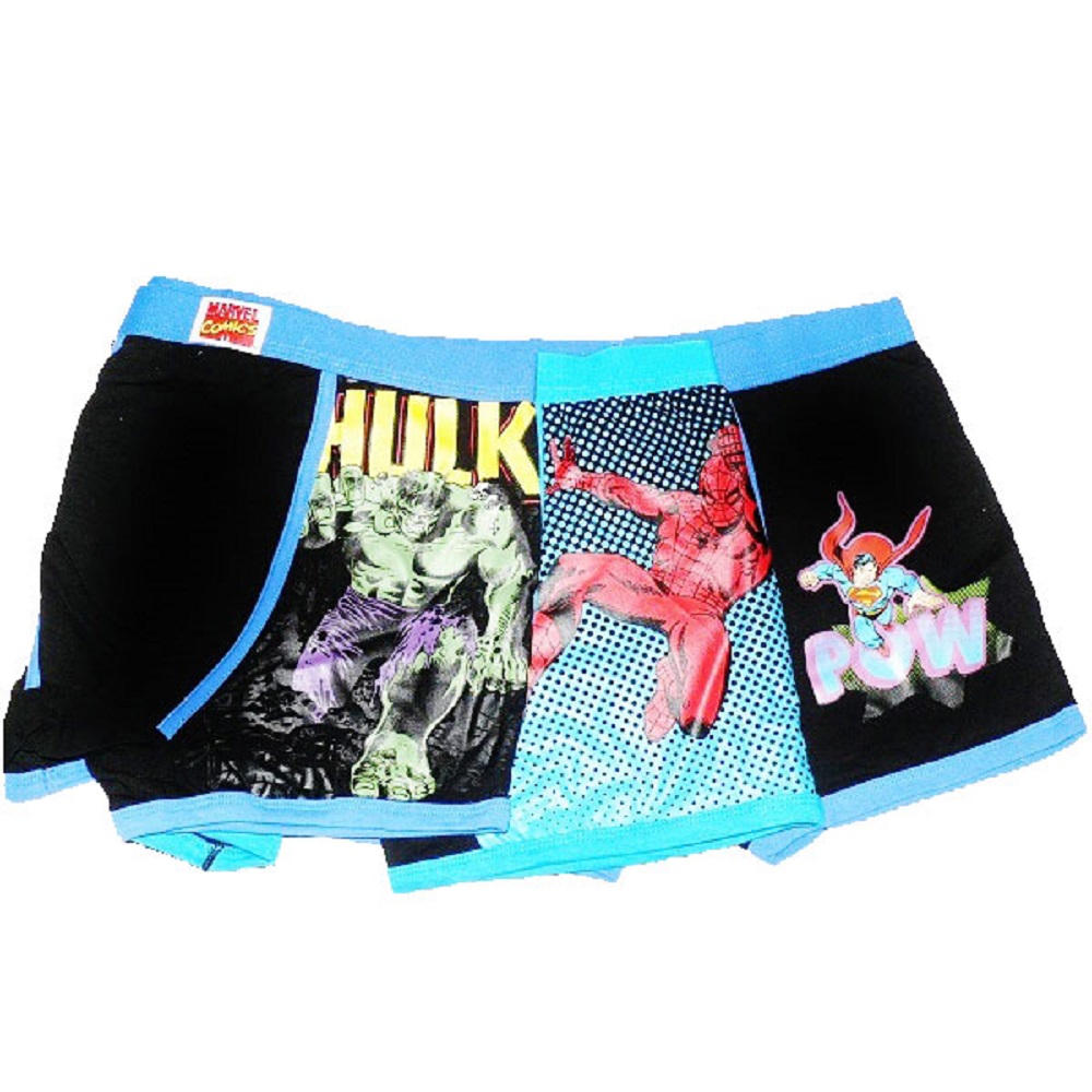 Lot de 3 Boxers Super Hros Hulk Spiderman Superman