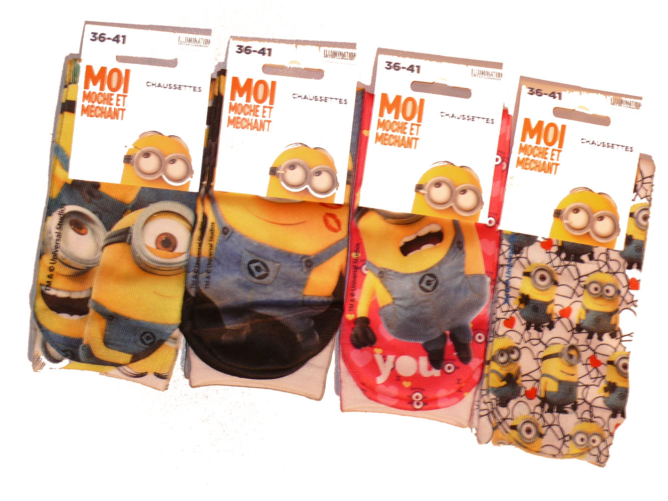 Lot de 4 paires de Chaussettes Les Minions