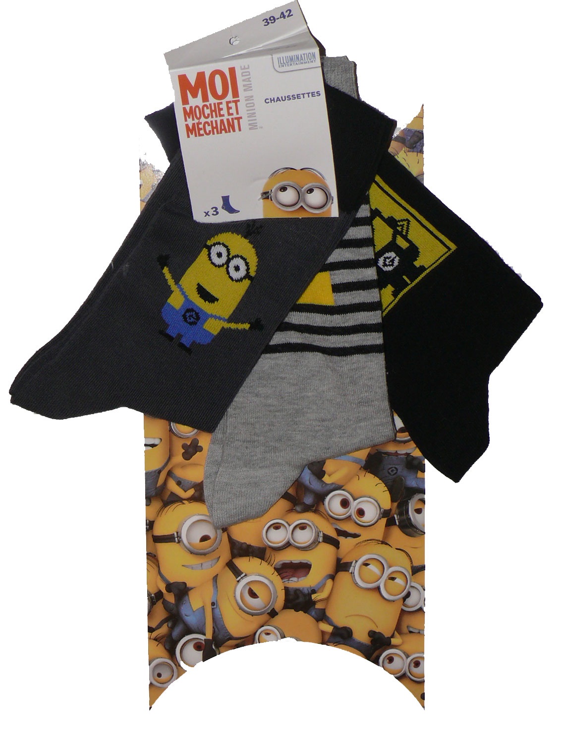 Chaussettes Minions avec boite cadeau