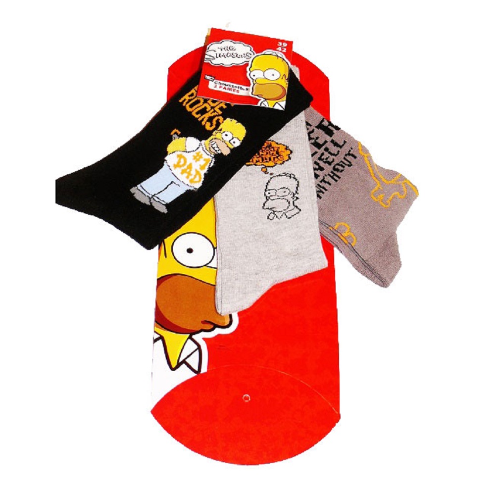 Chaussettes Homer Simpson et boite cadeau