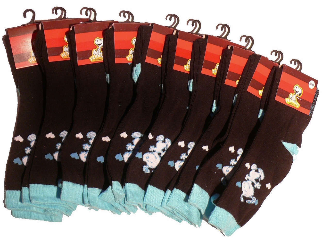 Lot de 10 paires de Chaussettes Snoopy noir