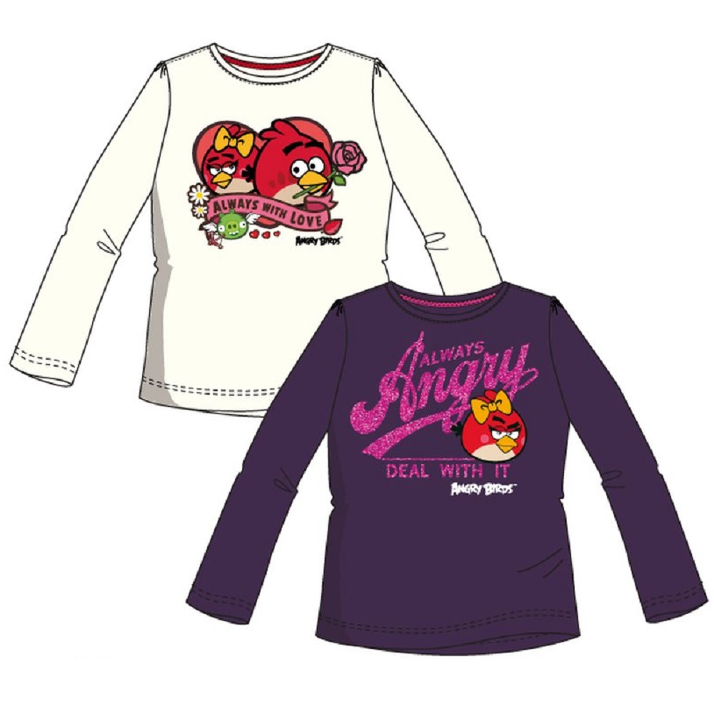T-shirt Angry Birds violet manches longues