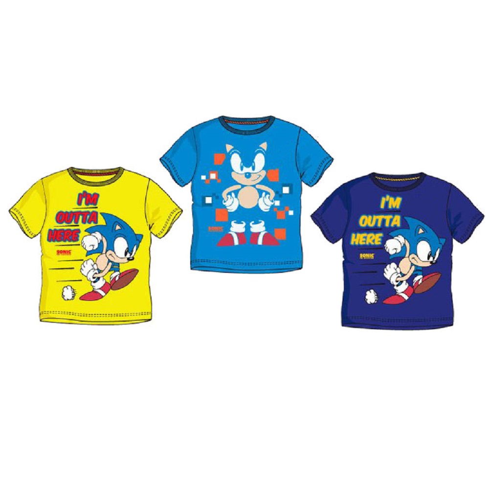 T-shirt Sonic jaune manches courtes